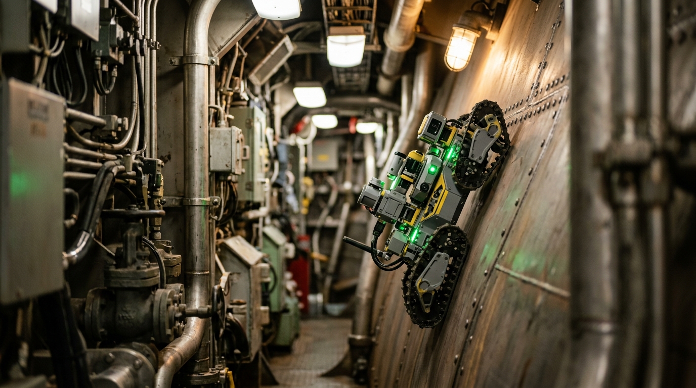 미 해군 함정에 벽 타는 로봇 등장