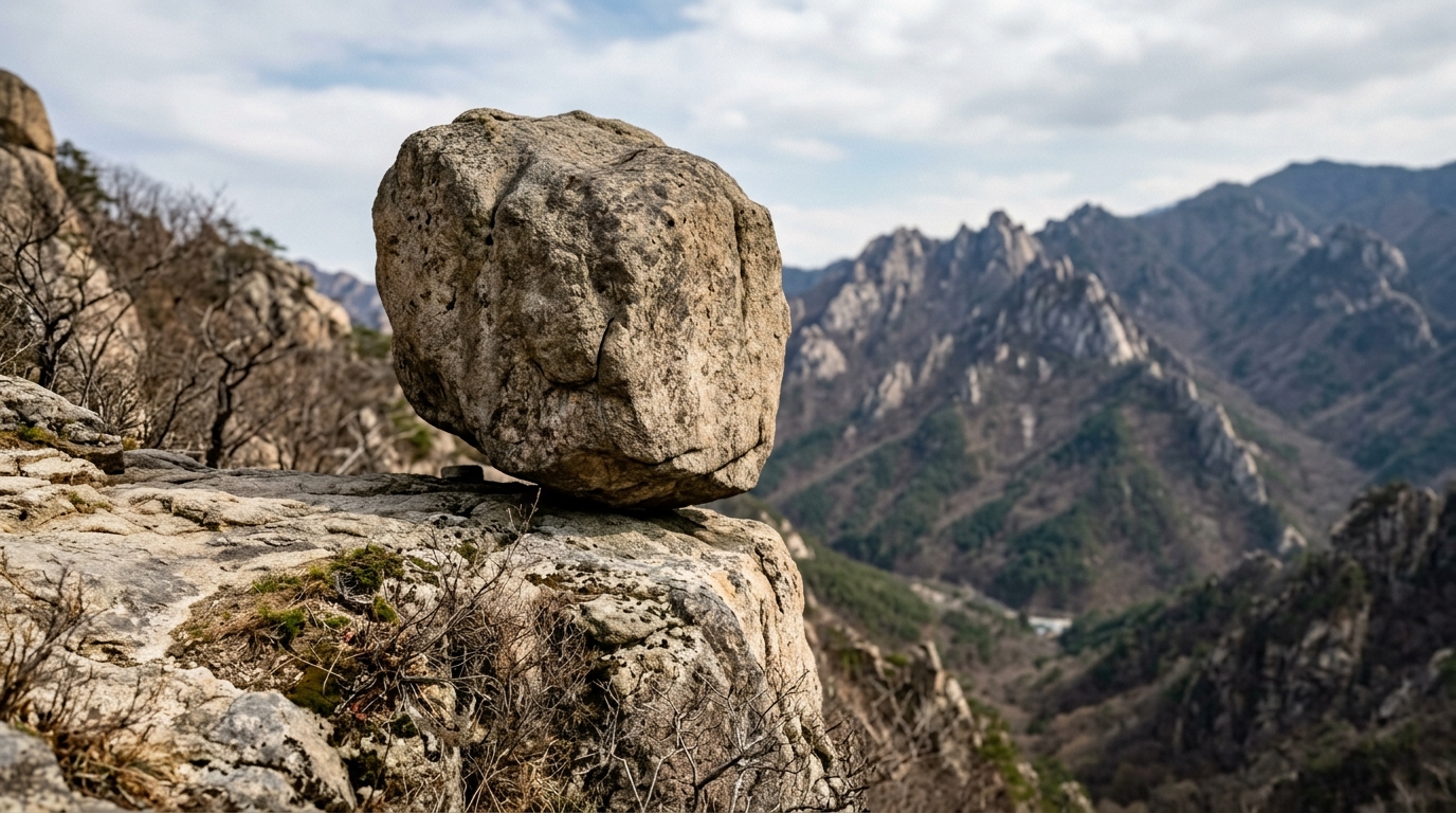 만우절 앞둔 설악산 흔들바위 추락설