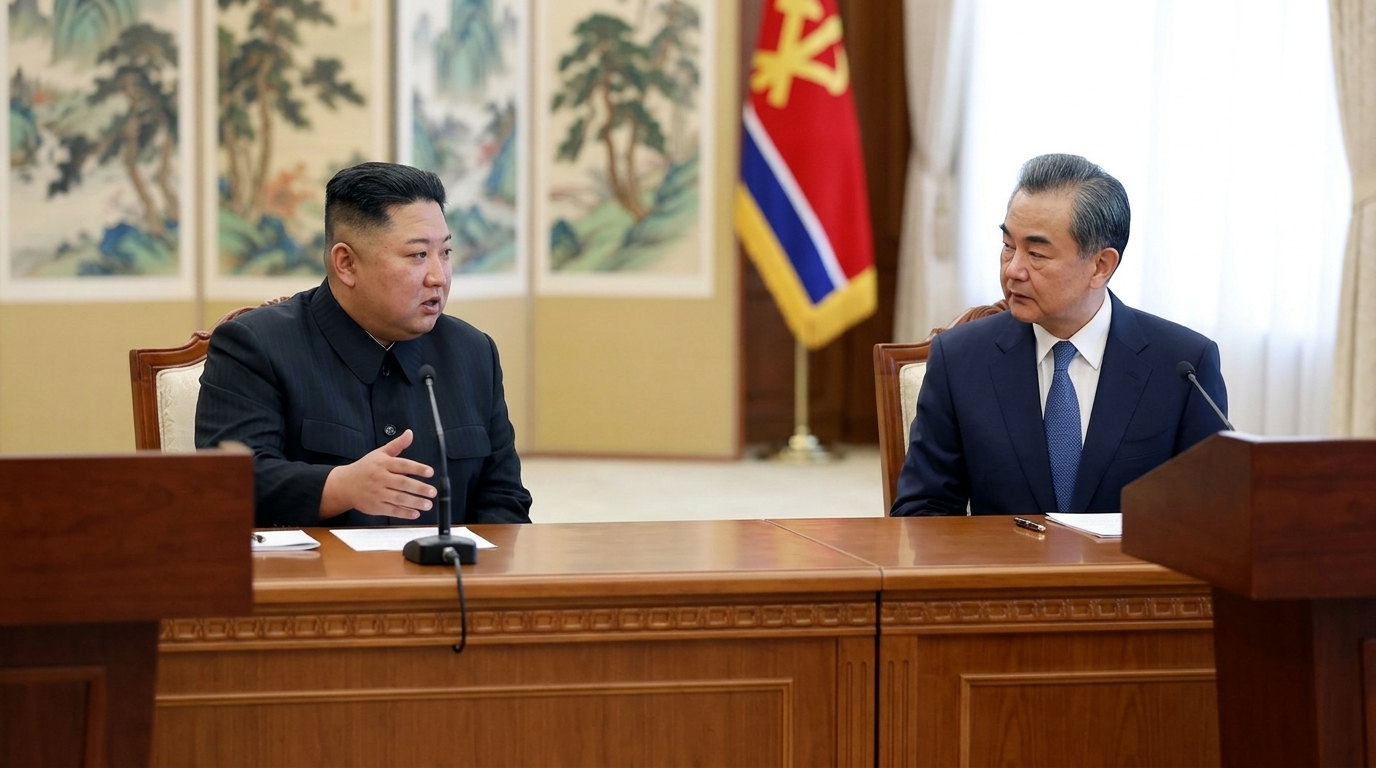 김정은, 왕이 접견…북중 관계·한반도 현안 논의