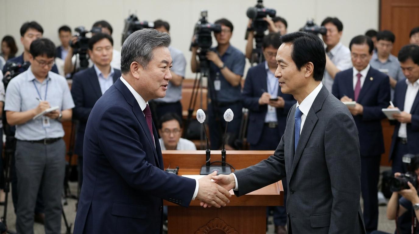 20대 국회, 정진석·우상호 원내대표 첫 만남