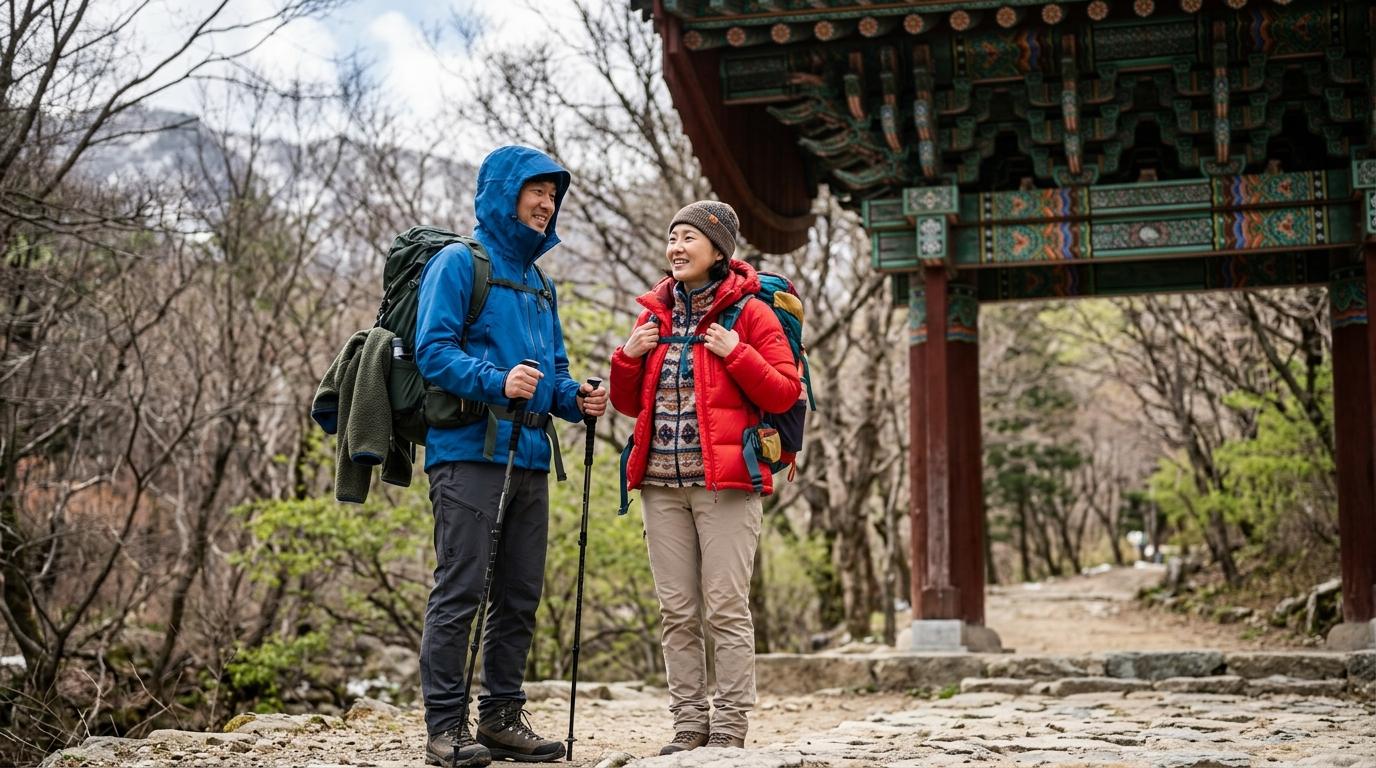 운문산 석골사 3월 날씨별 등산복 준비