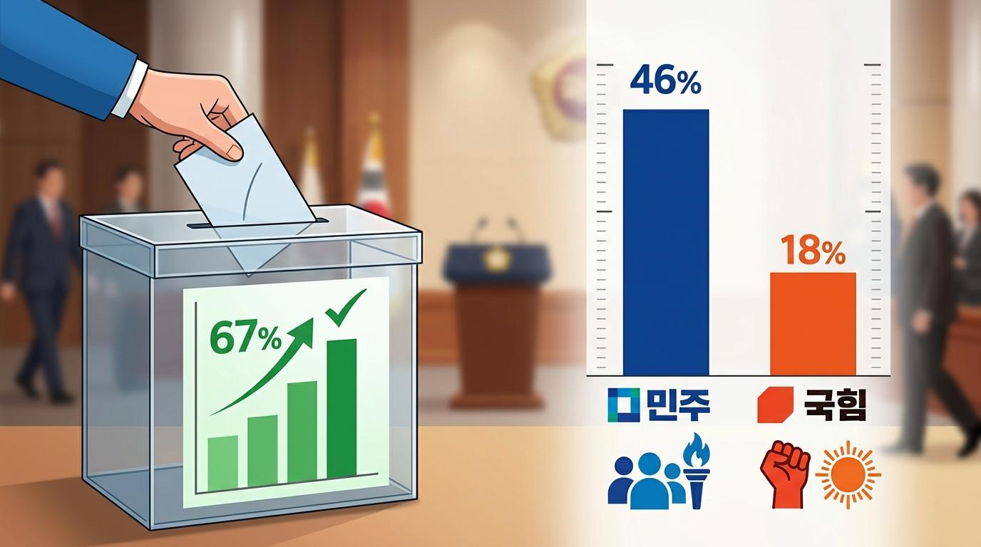 Presidential Approval at 67%; Democratic Party 46%, People Power Party 18%