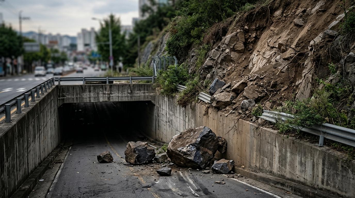 Rockfall Near Daegu Underpass Kills Pedestrian