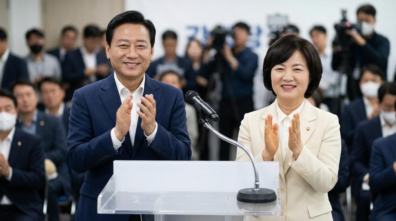 추미애·우상호 등 민주당 인사 총집결…이광재 선거사무소 개소