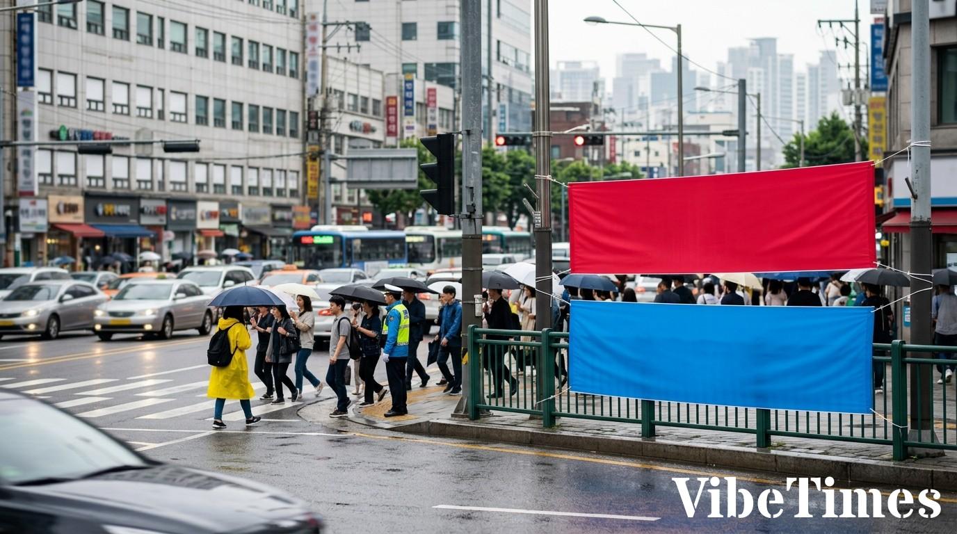 진보당, '윤석열 1심 유죄' 문구 펼침막으로 맞대응