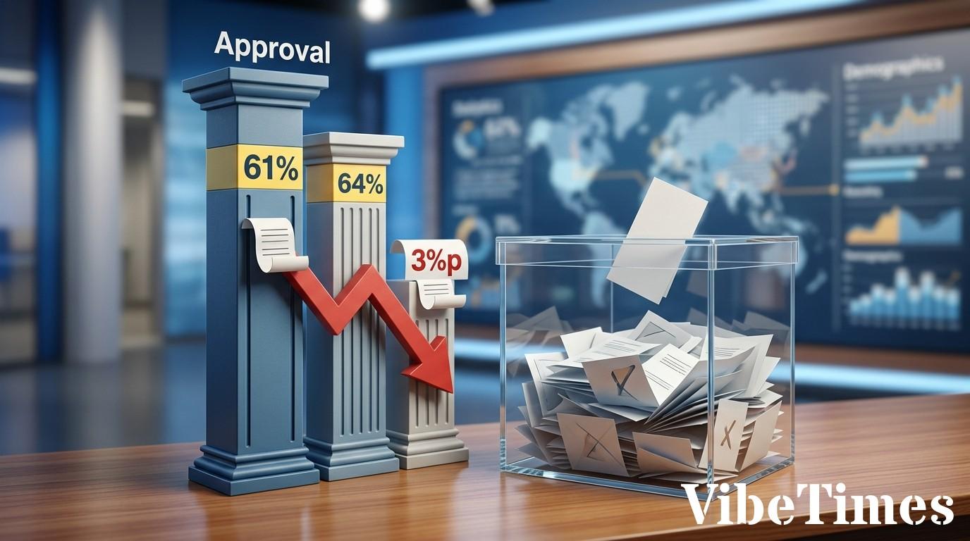 대통령 긍정 61% 기록, 3%p 하락