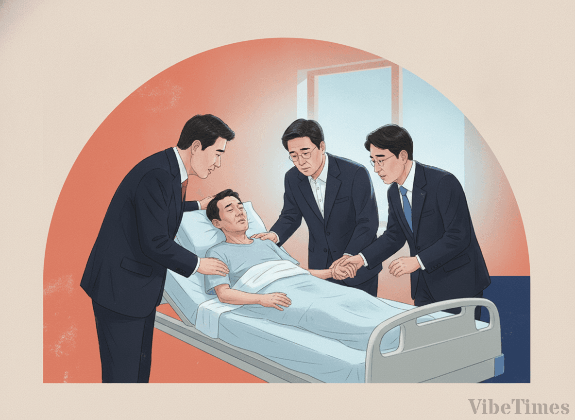 단식 노조위원장 병상에 나란히 찾은 여야 대표