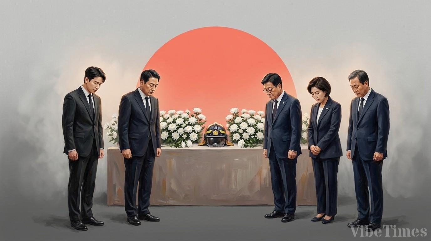 여야 지도부가 부천 화재 순직 소방관 빈소를 찾았다