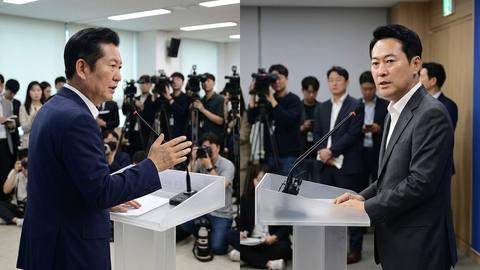 여야 대표 선거 현장 방문 횟수 대조